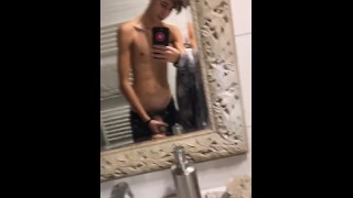 Boy strips and jerks